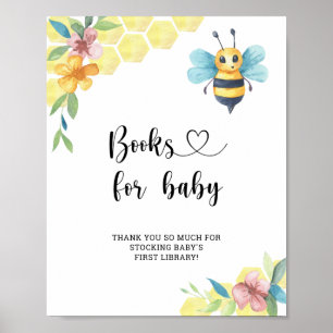 Affiche Abeille aquarelle pour livres pour bébé