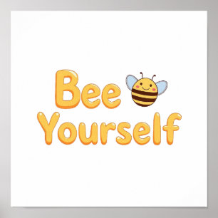 Affiche Abeille Bourdon Jaune Fantaisiste et Citation