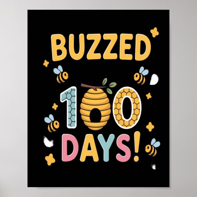 Affiche Abeille enseignante ayant passé 100 jours d'école  (Devant)