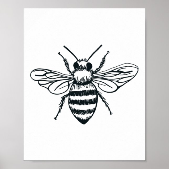 Affiche Abeille Mignonne Pour Hommes Femmes Garçon Graphiq (Devant)