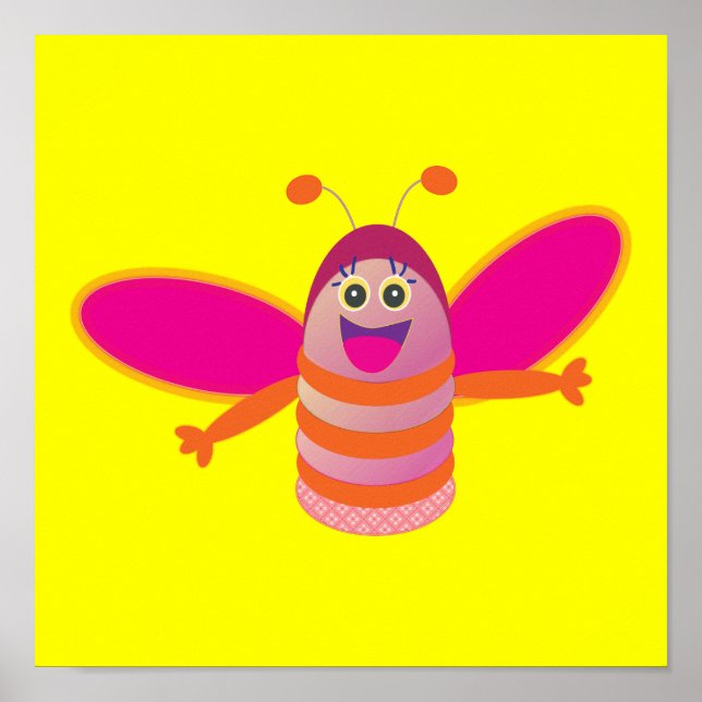 Affiche Abeille rose (Devant)