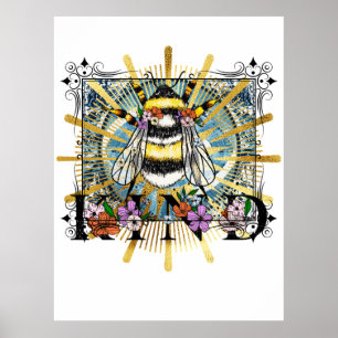 Affiche Abeilles - Astrologie des abeilles et fleurs