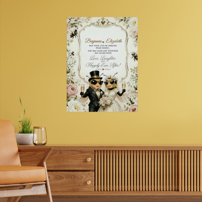 Affiche Abeilles chéries, élégant mariage floral (Salon 2)