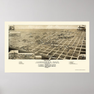 Affiche Aberdeen, SD Carte panoramique - 1883