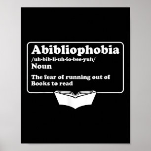 Affiche Abibliophobie Bibliophilie Peur Lire Bibliophile B