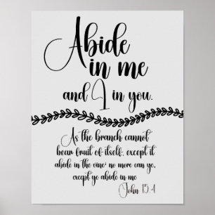 Affiche Abide in Me Bible Verse
