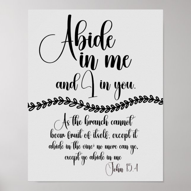 Affiche Abide in Me Bible Verse (Devant)