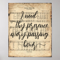 Abide with Me Scripté Hymne Print