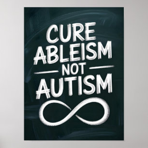 Affiche Ableisme Cure, pas autisme Devis de style de tab