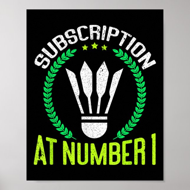 Affiche Abonnement au numéro 1 de Badminton drôle  (Devant)
