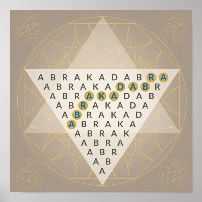 Affiche Abracadabra Mantra magique Illustration Triangle (Devant)