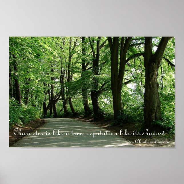 Affiche Abraham Lincoln Citation de caractère (Devant)