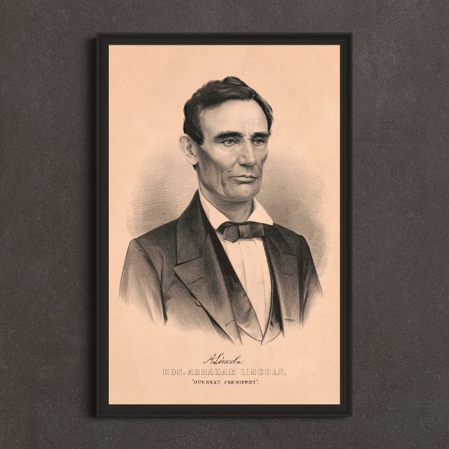 Affiche Abraham Lincoln Élu Président 1860 Lithographie (Créateur téléchargé)