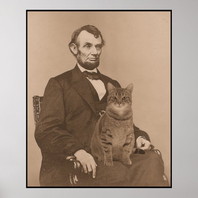Affiche Abraham Lincoln et son chat "Gloria" 2 (Devant)