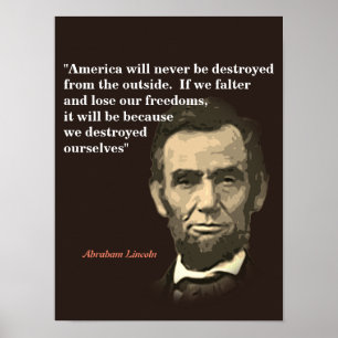 Affiche Abraham Lincoln Quota On America's Destruction