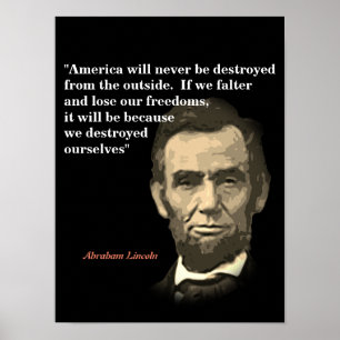 Affiche Abraham Lincoln Quota On America's Destruction
