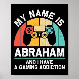 Affiche Abraham Nom cadeau Personnalisé Funny Gaming Geek 