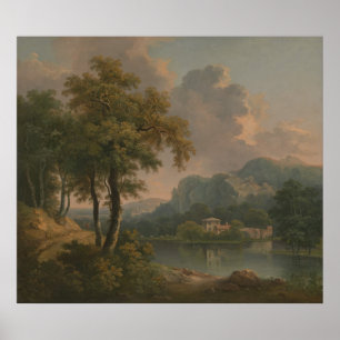 Affiche Abraham Pether - Paysage de collines boisées