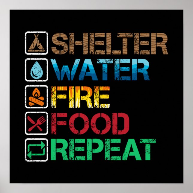 Affiche Abri d'eau Aliments - Survie Restez en vie (Devant)