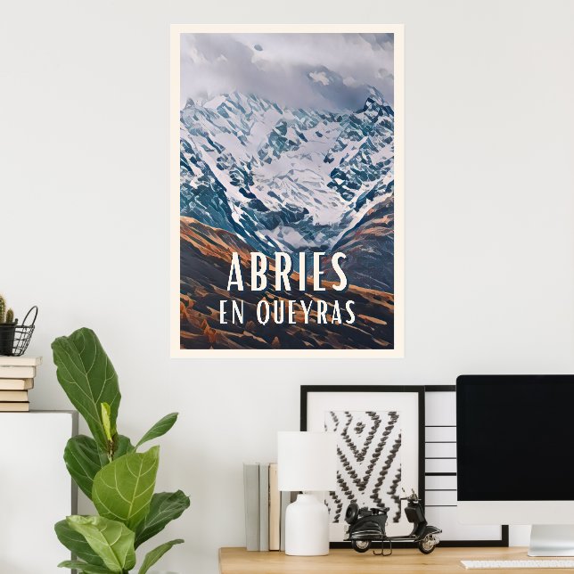 Affiche Abriès en Queyras Station de ski (Bureau à domicile)
