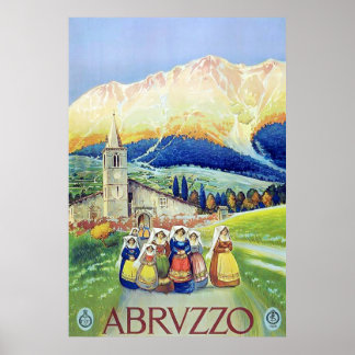 Affiche Abruzzo ~ Voyage Vintage en Italie.