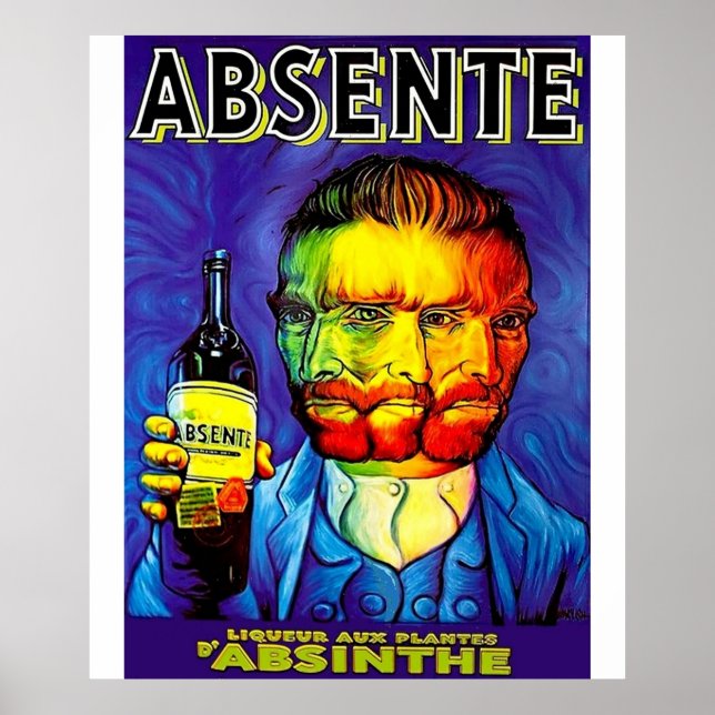 Affiche Absente Absinthe Van Gogh Parodie Vintage (Devant)