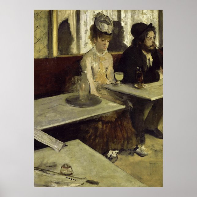Affiche Absinthe Drinker ou L'Absinthe by Edgar Degas (Devant)