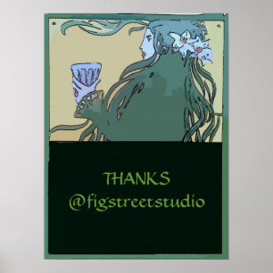 Affiche Absinthe Green Fairy, edit text