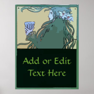 Affiche Absinthe Green Fairy, modifier le texte