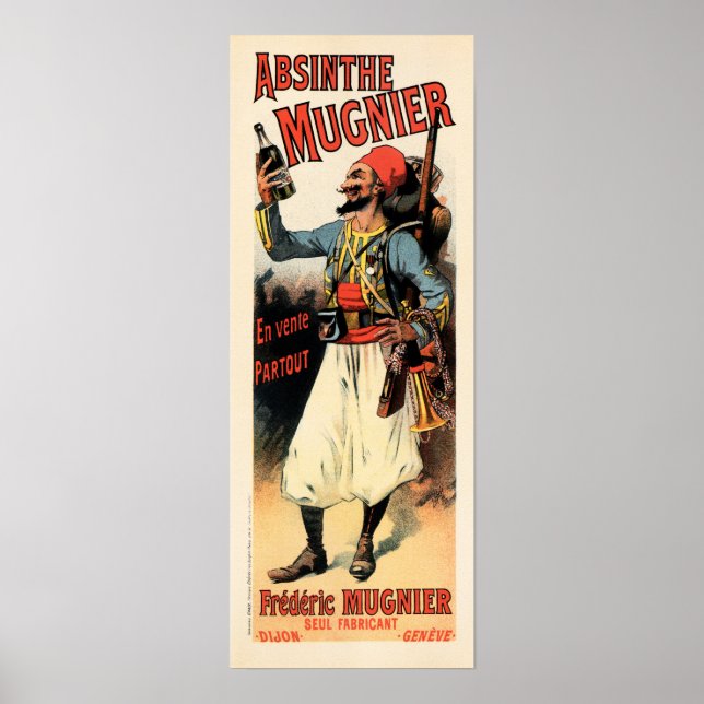 Affiche ABSINTHE MUGNIER 1895 par Lucien Lefevre Publicité (Devant)