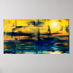 Affiche Abstract art landscape painting, background illust