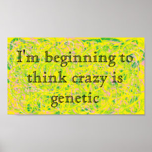 Affiche abstract art Orphan Black quote "..think crazy is
