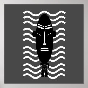 Affiche abstract black modern portrait