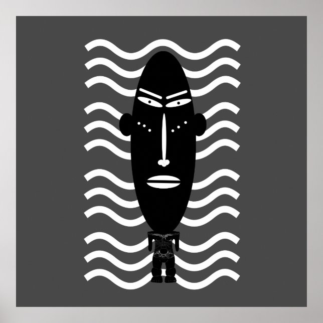 Affiche abstract black modern portrait (Devant)