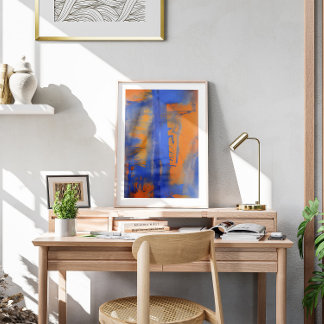 Affiche Abstract Blue and Orange Wall Art