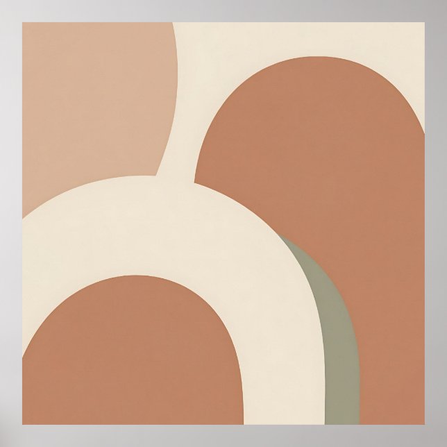 Affiche Abstract Boho Arch Earthy Minimalist Design (Devant)
