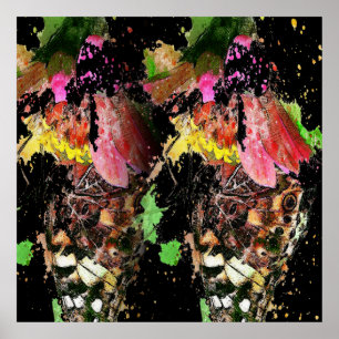 Affiche Abstract Butterfly Colorful Mixed Media Butterfly