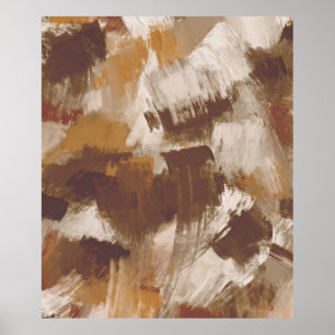 Affiche Abstract Coffee Colors Paint Strokes