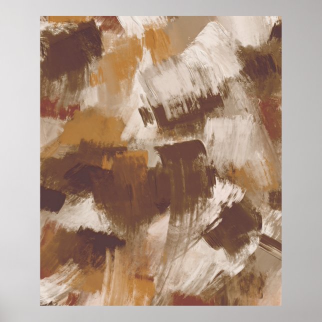 Affiche Abstract Coffee Colors Paint Strokes (Devant)
