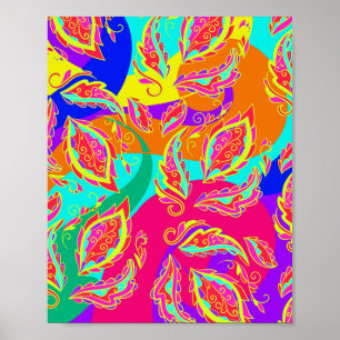 Affiche abstract,color,pattern, indian,mandala,pink,