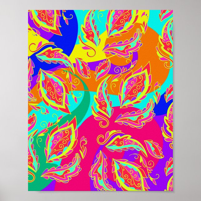 Affiche abstract,color,pattern, indian,mandala,pink, (Devant)