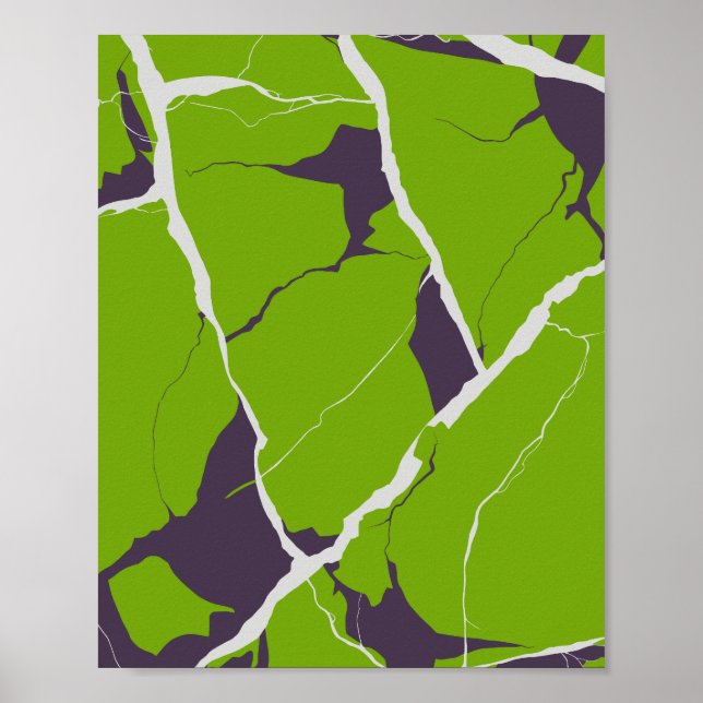 Affiche Abstract Design of a Fractured Green Surface (Devant)
