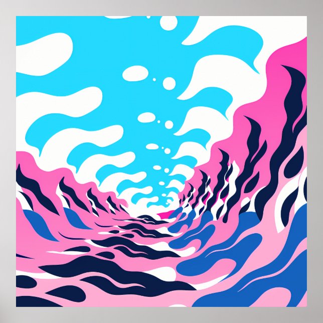 Affiche Abstract Dream Wave – Vibrant Surreal Flow (Devant)