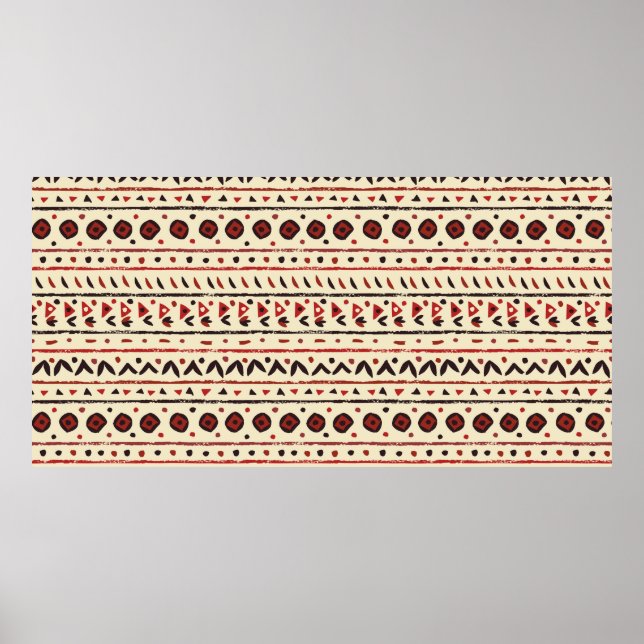 Affiche Abstract ethnic seamless pattern (Devant)