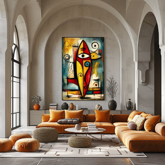 Affiche Abstract Expressionist Surfboard – Symbolic Modern