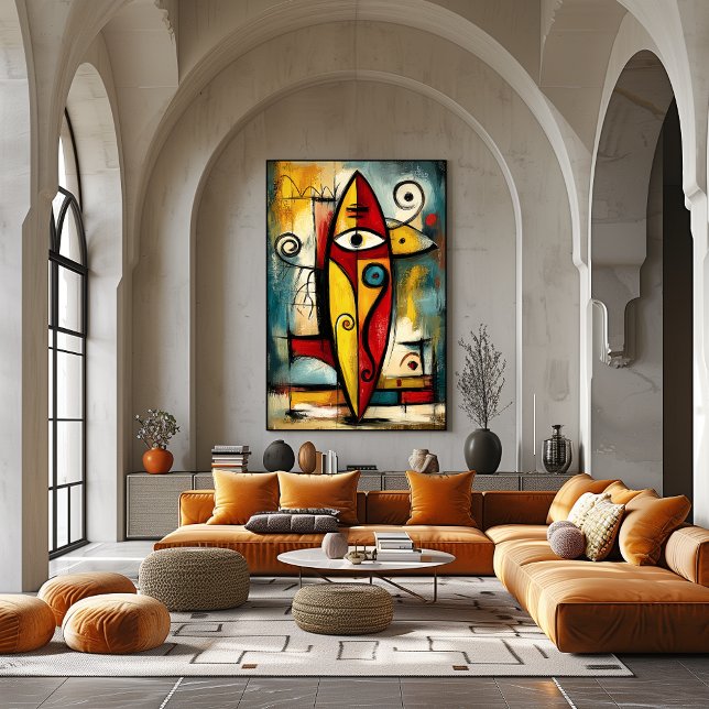 Affiche Abstract Expressionist Surfboard – Symbolic Modern (Créateur téléchargé)