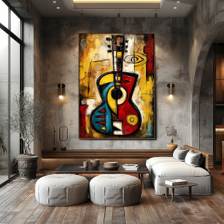 Affiche Abstract Expressionist Ukulele – Symbolic Modern