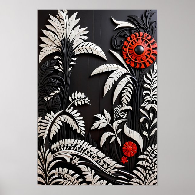 Affiche Abstract Floral Art Print (Devant)