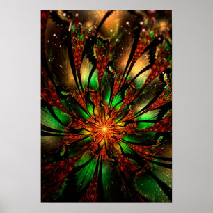 Affiche Abstract fractal flower design. 