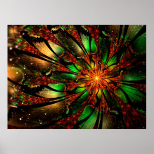 Affiche Abstract fractal flower design.